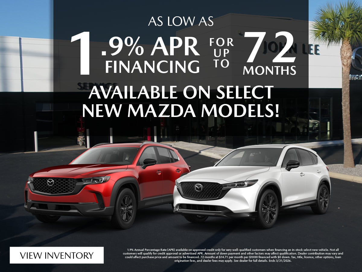 As Low As 1.9% APR Financing For Up To 72 Months