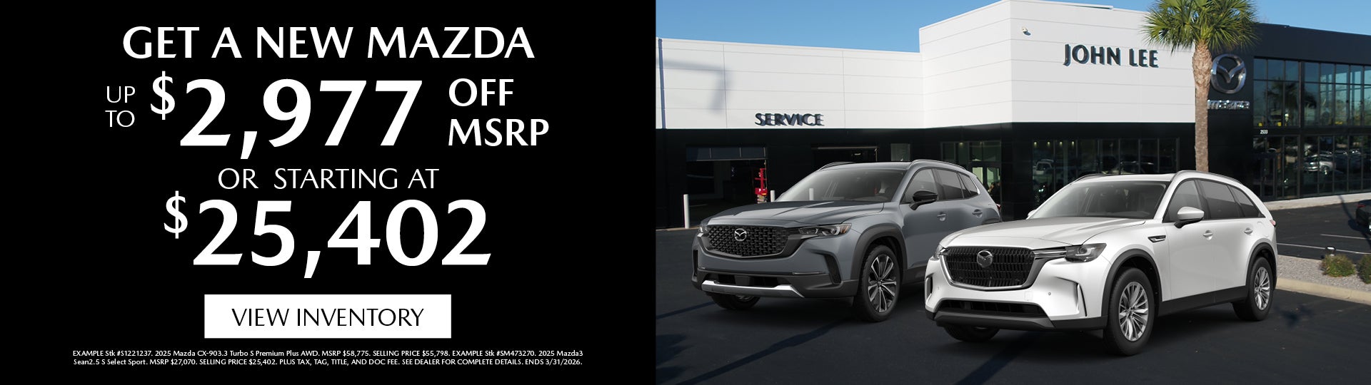 Get A New Mazda Up To $2,977 Off MSRP Or Starting At $25,402