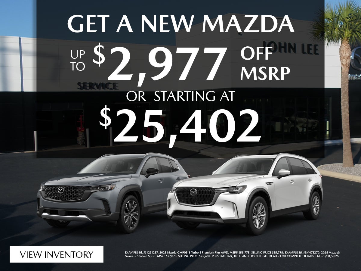 Get A New Mazda Up To $2,977 Off MSRP Or Starting At $25,402