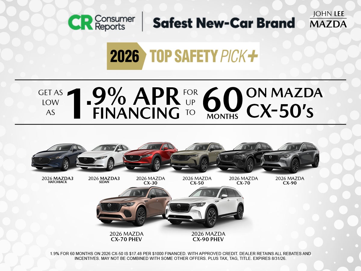 Consumer reports names Mazda the 2026 top safety pick!