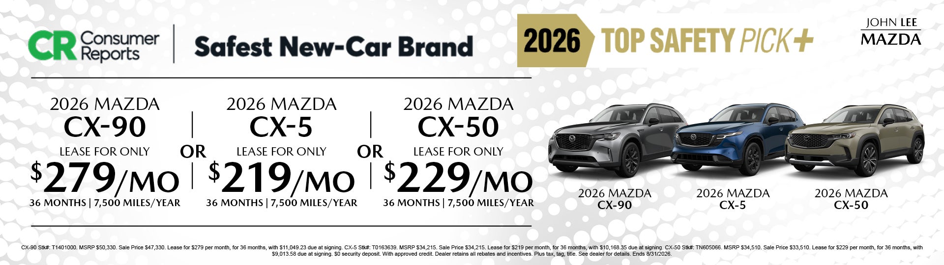 Lease a New CX-90, XC-5, or a CX-50 Today!
