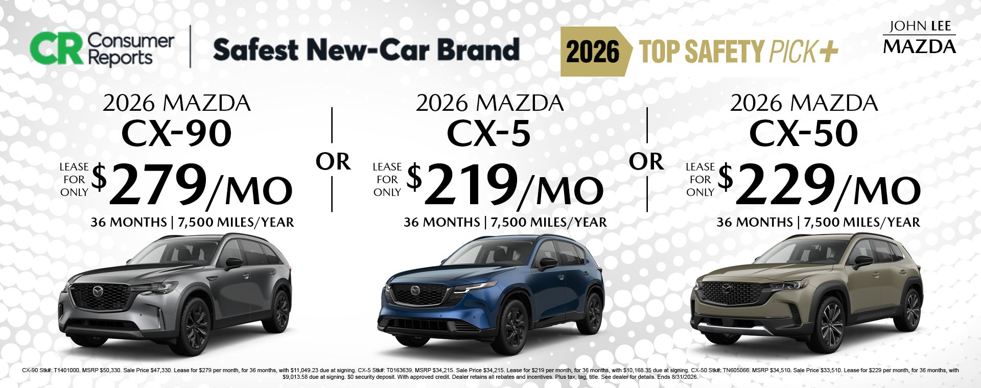 Lease a New CX-90, XC-5, or a CX-50 Today!