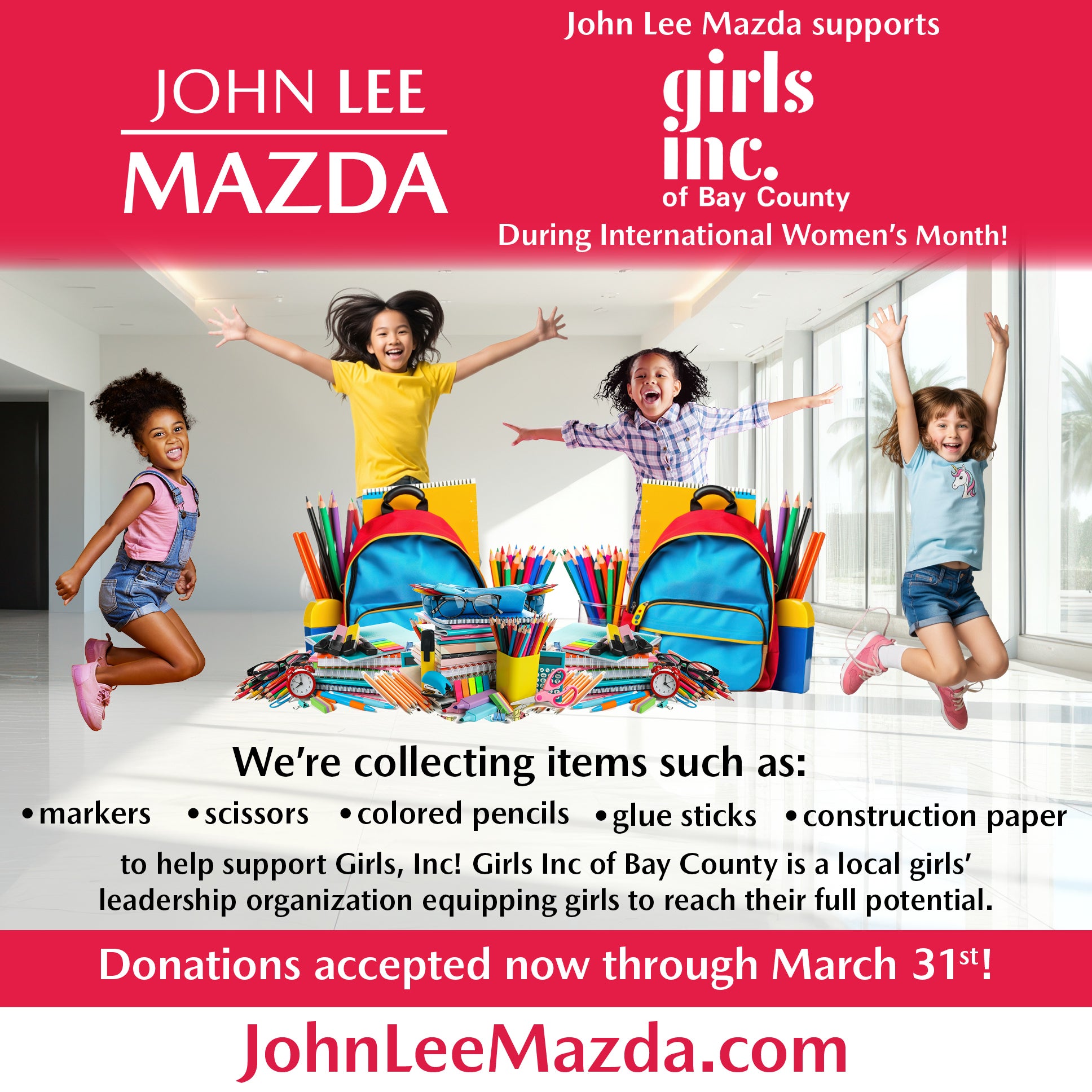John Lee Mazda supports girls inc. of Bay County